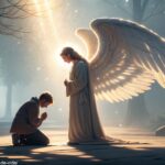 imagem de um Anjo da Guarda oferecendo proteção com luz suave e atmosfera serena