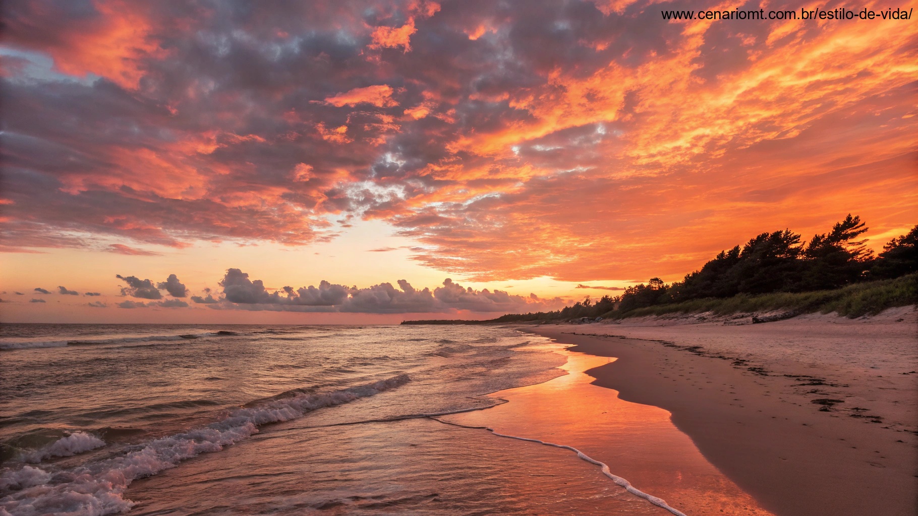 imagem de um pôr do sol tranquilo em uma praia, representando positividade e serenidade