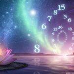 Ilustração de numerologia com números místicos brilhando em um fundo cósmico vibrante