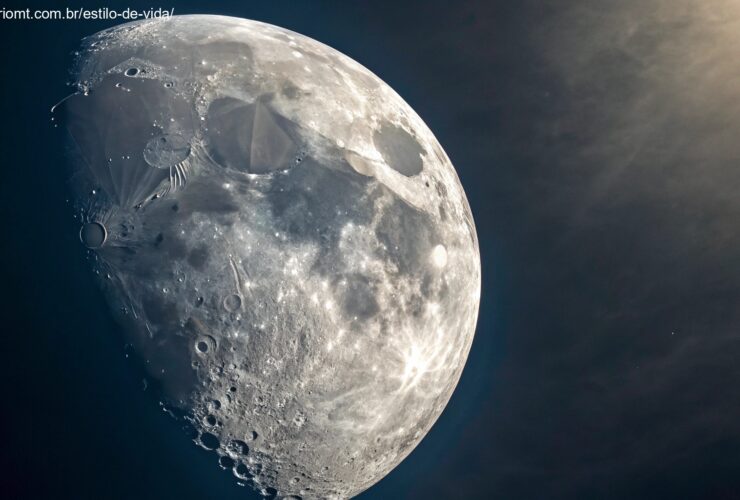 Imagem da Lua Gibosa Crescente em 13 de dezembro de 2024, com 95% de iluminação.