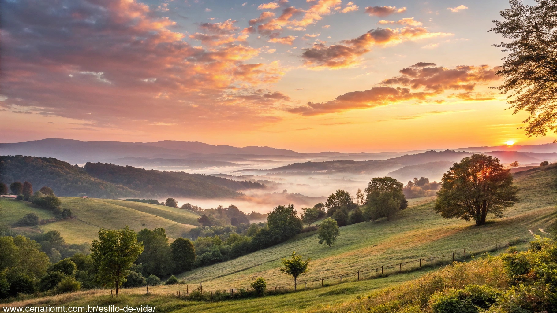 imagem de um amanhecer inspirador com luzes quentes simbolizando motivação para a segunda-feira