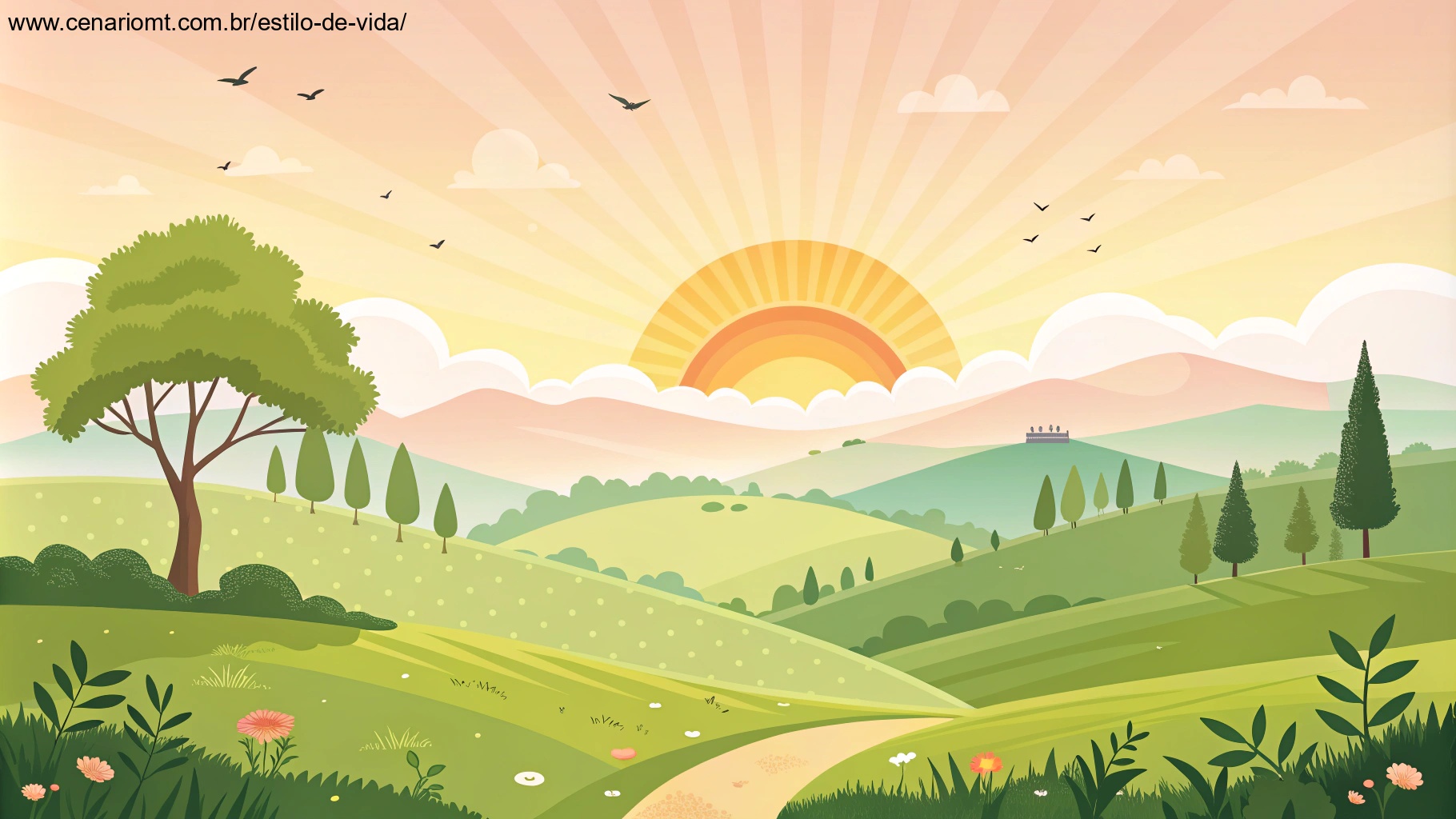 imagem de um nascer do sol vibrante representando positividade para compartilhar no WhatsApp