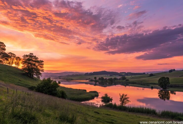 imagem de um pôr do sol sereno representando energia espiritual e harmonia