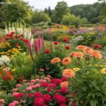 Jardim vibrante com 10 tipos de flores que florescem o ano todo, garantindo um jardim colorido e cheio de vida em todas as estações.