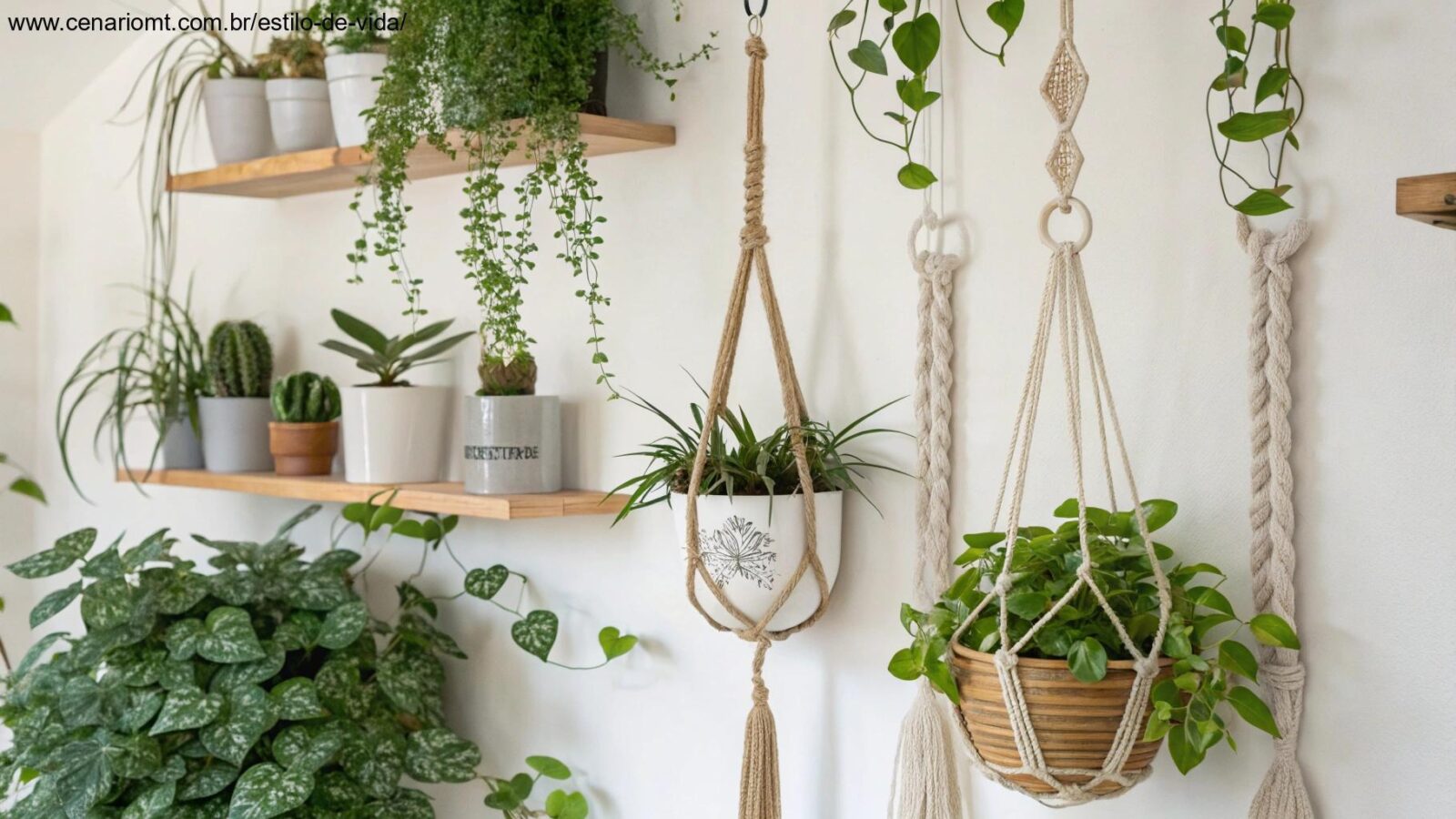formas criativas de pendurar plantas em casa