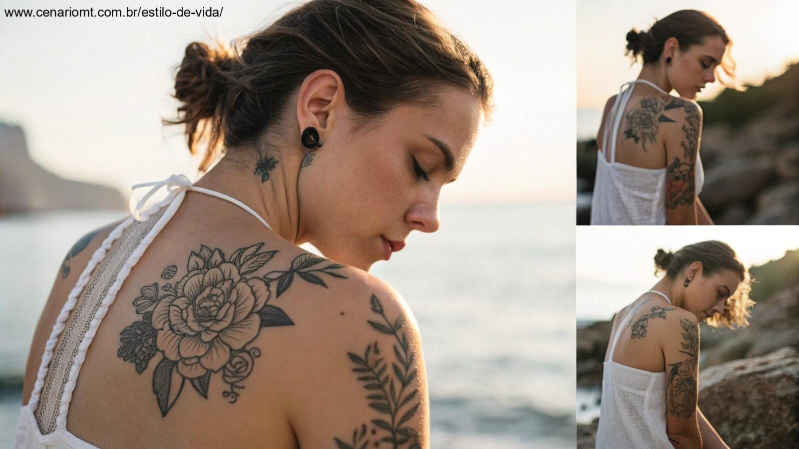 Imagem ilustrativa de áreas sensíveis do corpo para tatuagens.