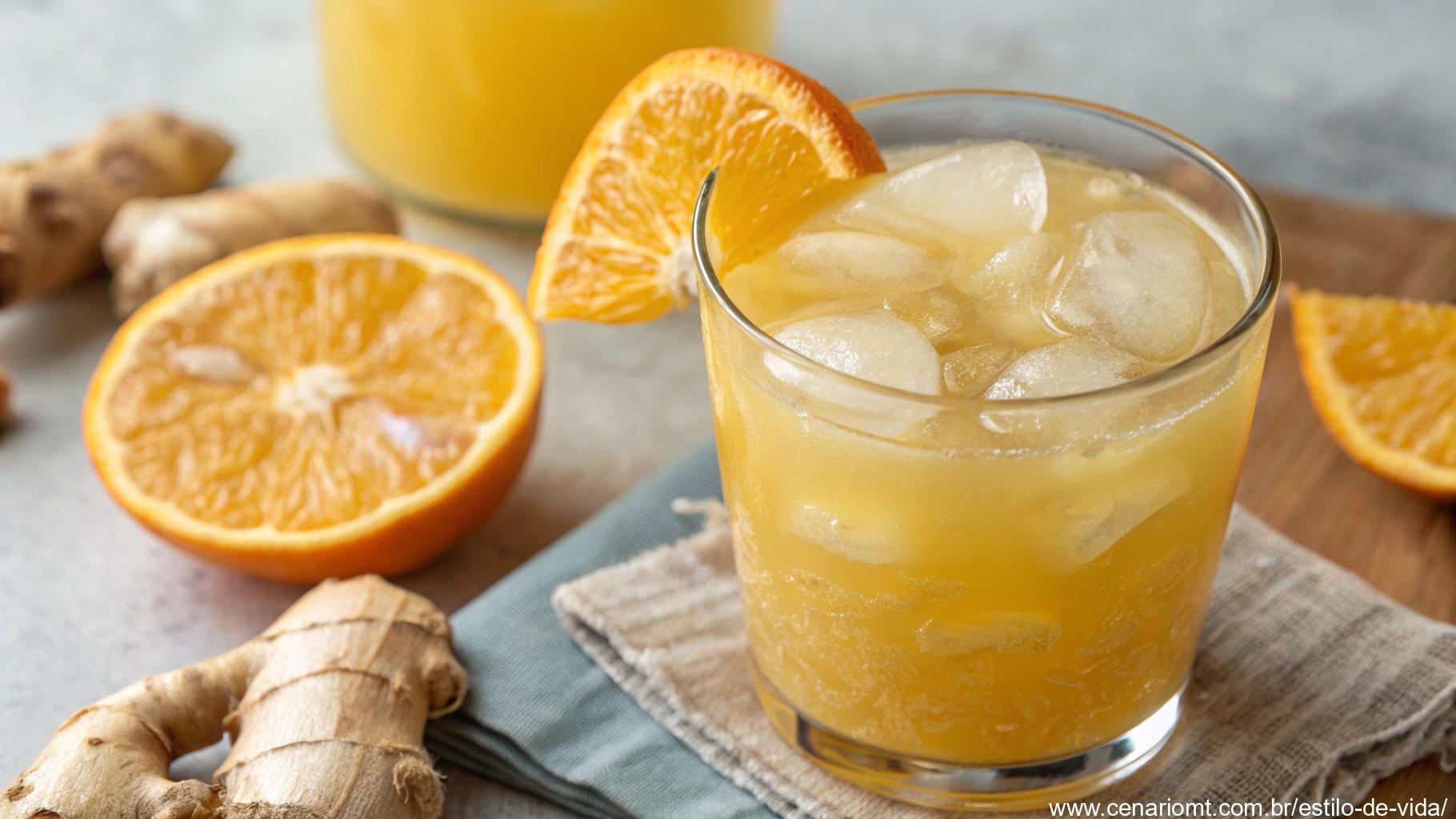 Suco de laranja com gengibre.
