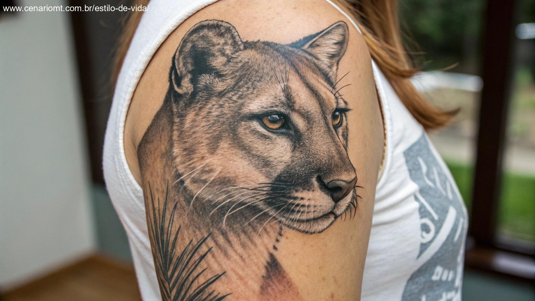 Uma tatuagem realista de um retrato detalhado de um animal