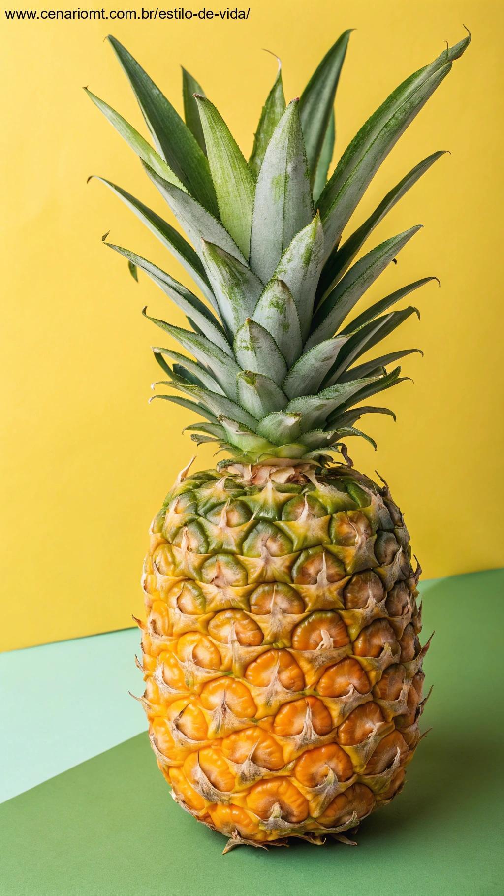 Abacaxi em um fundo natural e vibrante, ressaltando suas propriedades anti-inflamatórias.