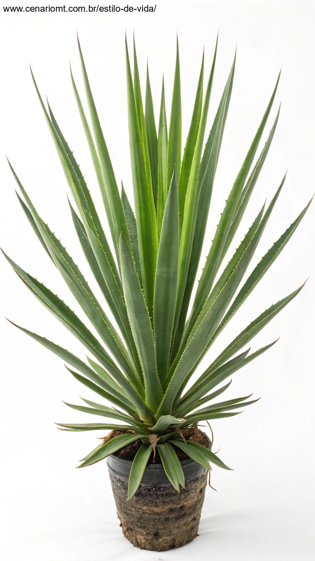 Planta Espada-de-São-Jorge em vaso minimalista.