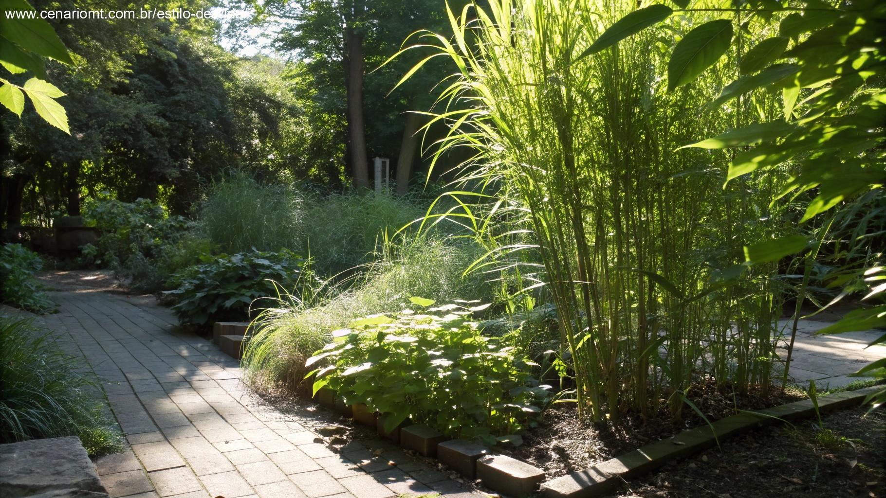 Imagem de uma área sombreada no jardim, protegendo as plantas do sol intenso.