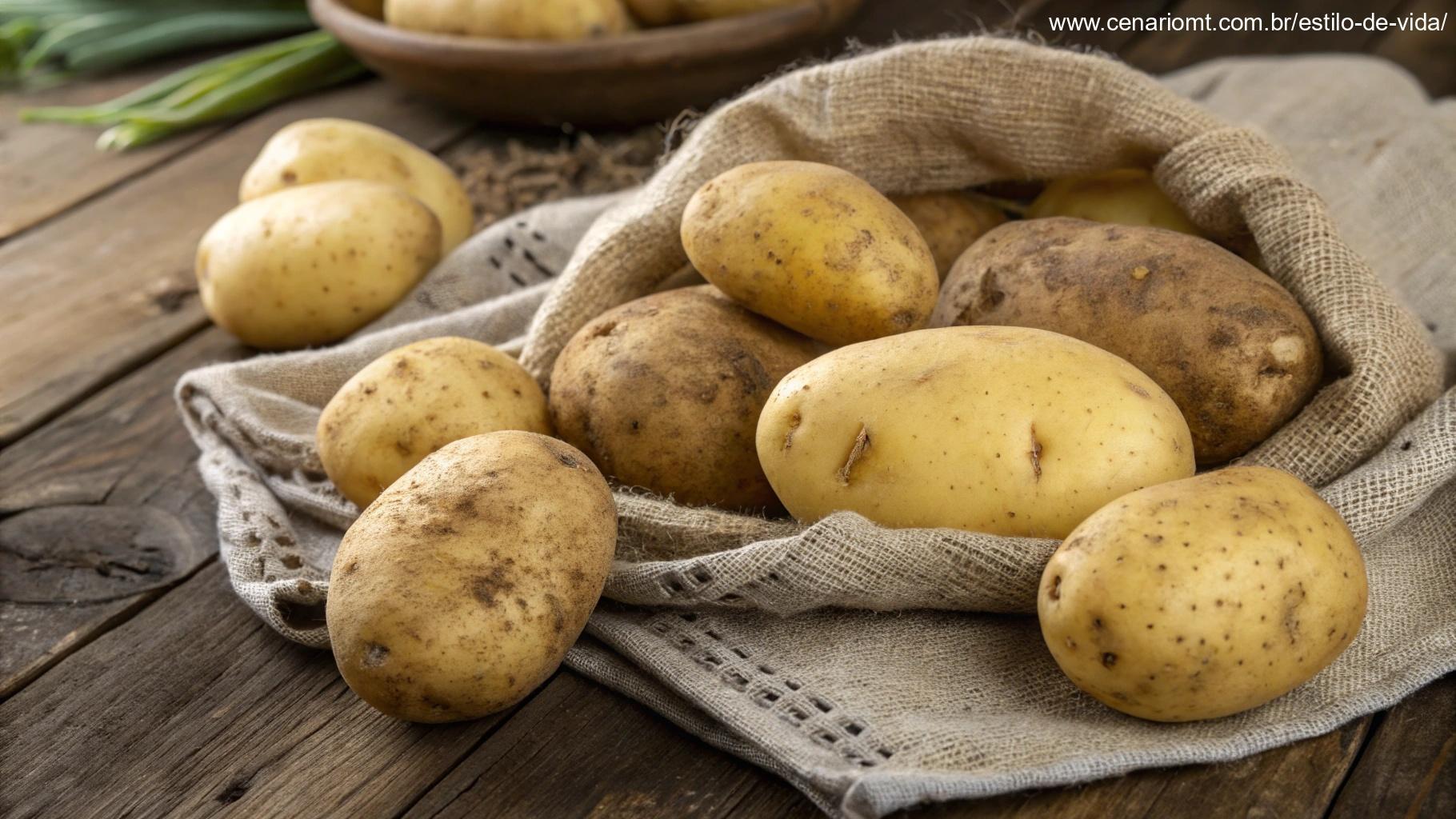 Batatas frescas, prontas para armazenamento.