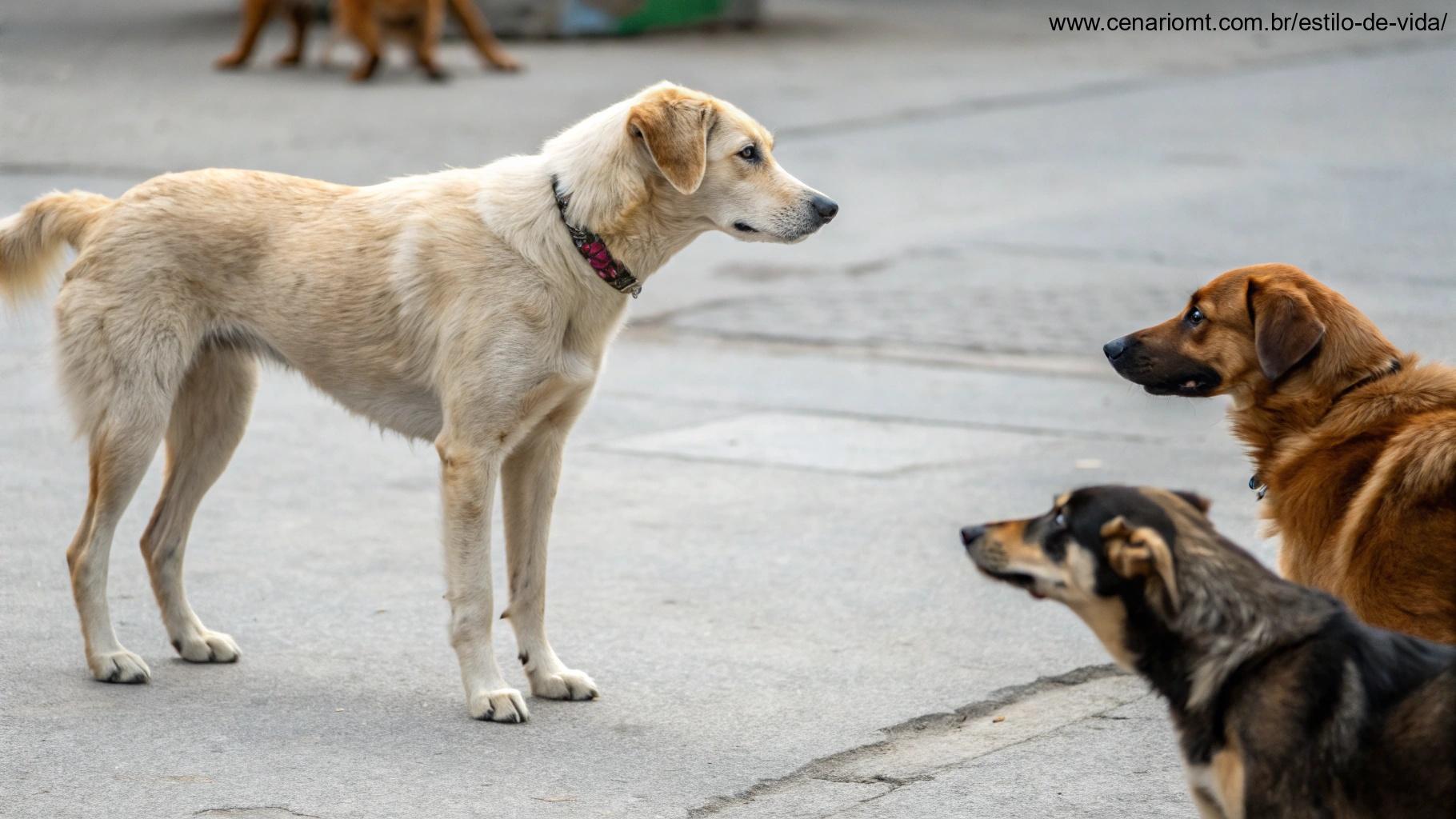 cachorro evitando interação social com outros cães ou pessoas, mostrando alteração no comportamento social