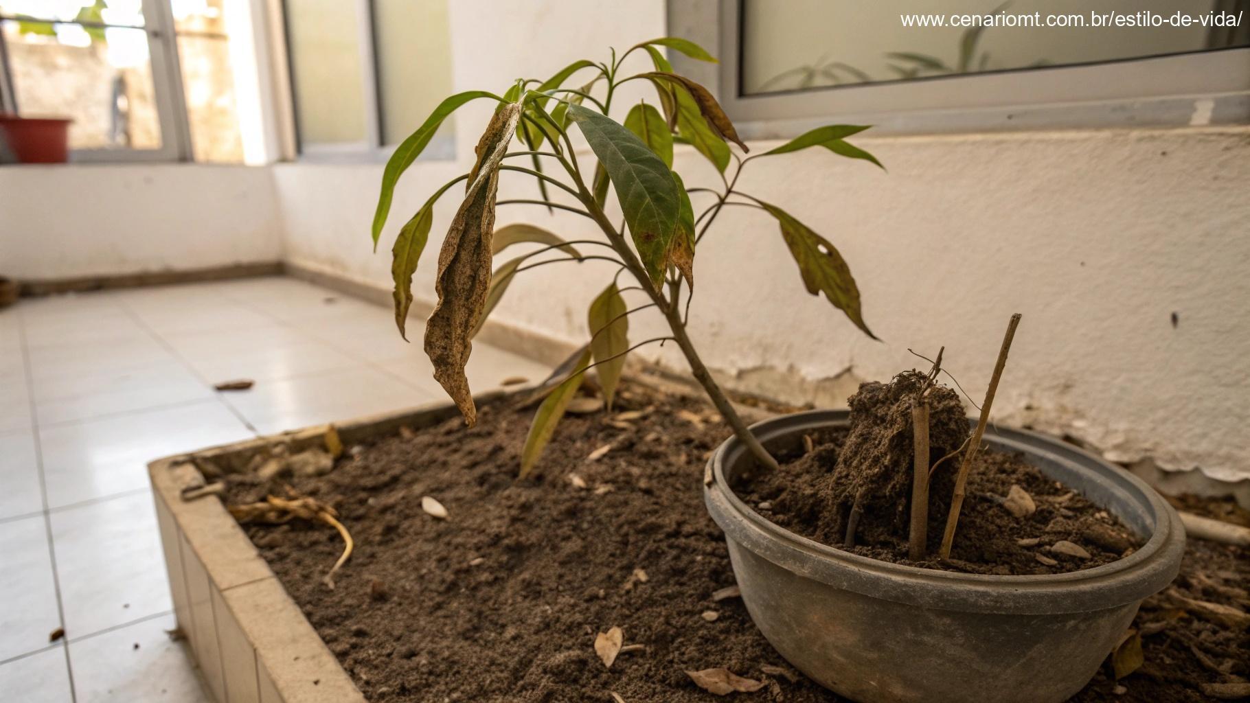 planta em um ambiente desconfortável, colocada em uma sala com grandes variações de temperatura
