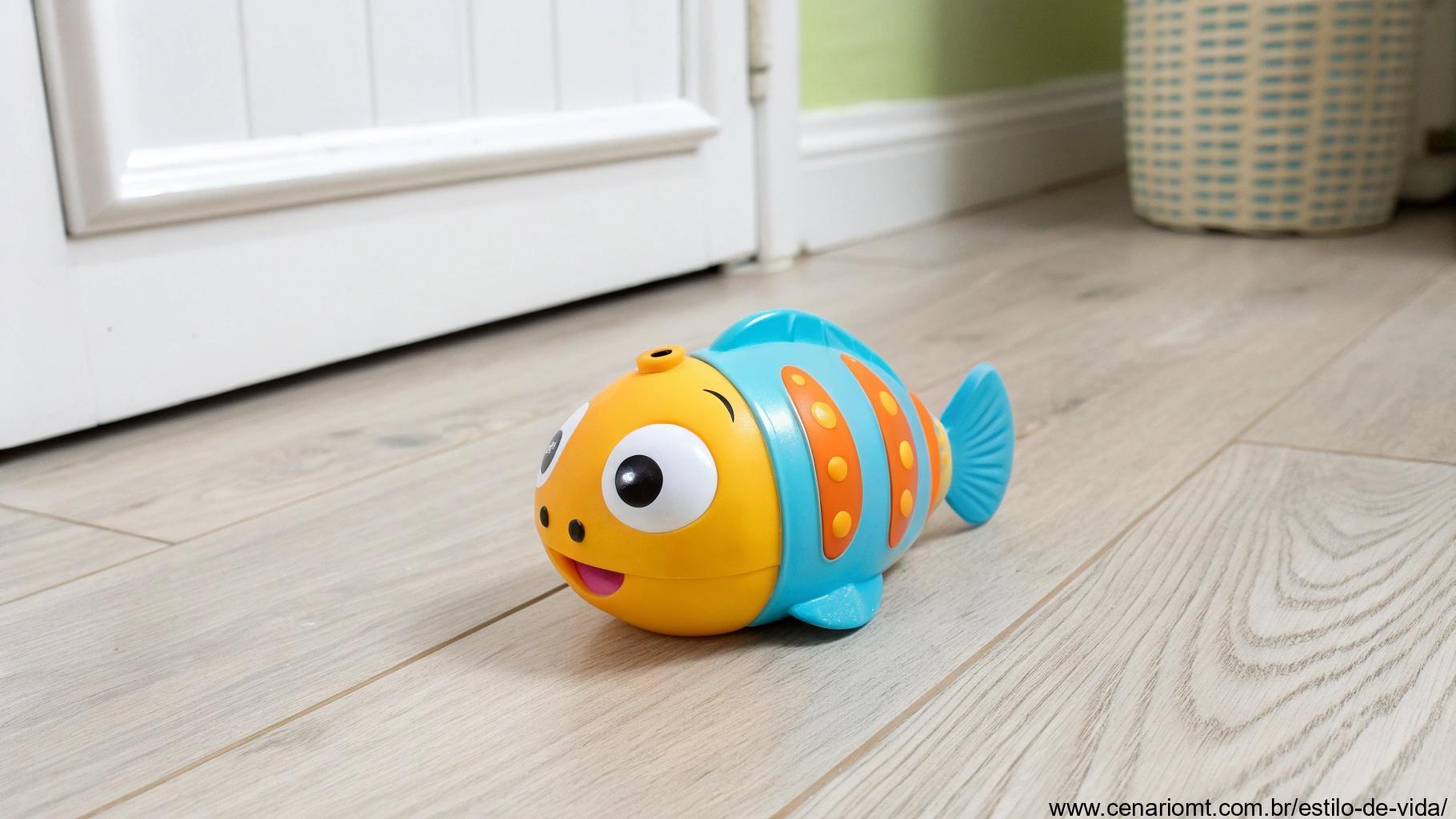 Brinquedo de borracha com som para gatos, com formato de peixe pequeno.