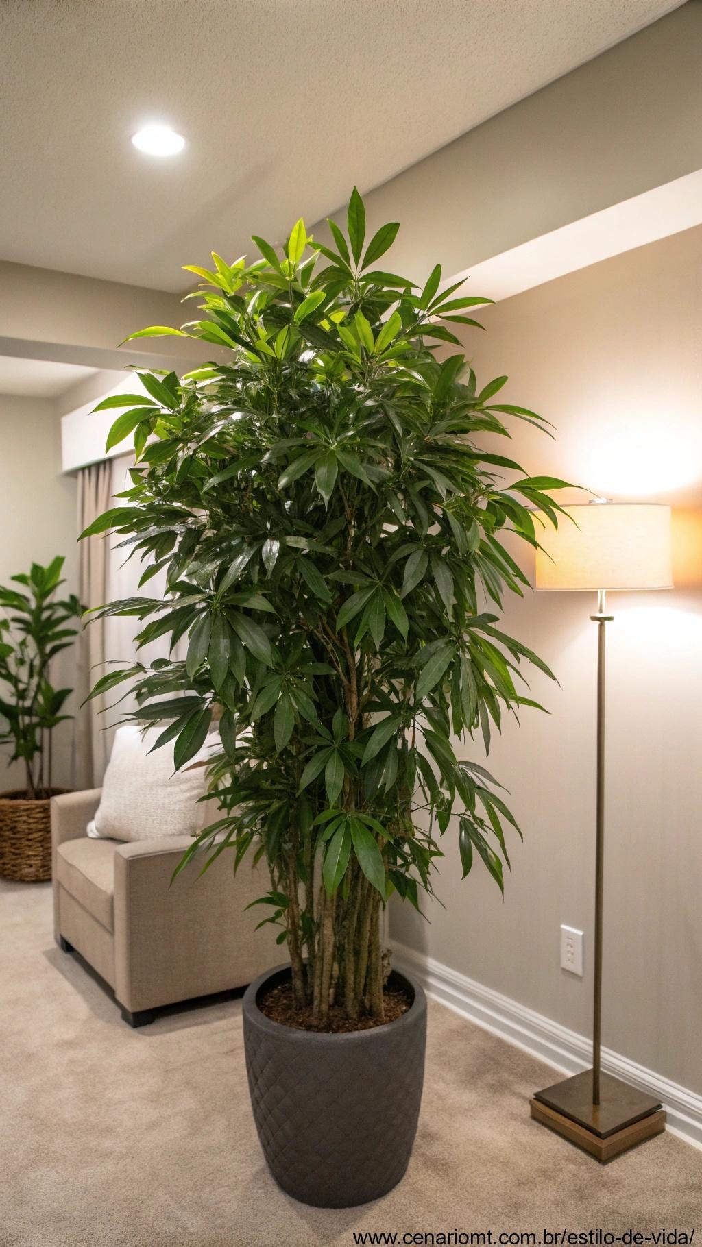 Planta bem cuidada em um ambiente com temperatura controlada.