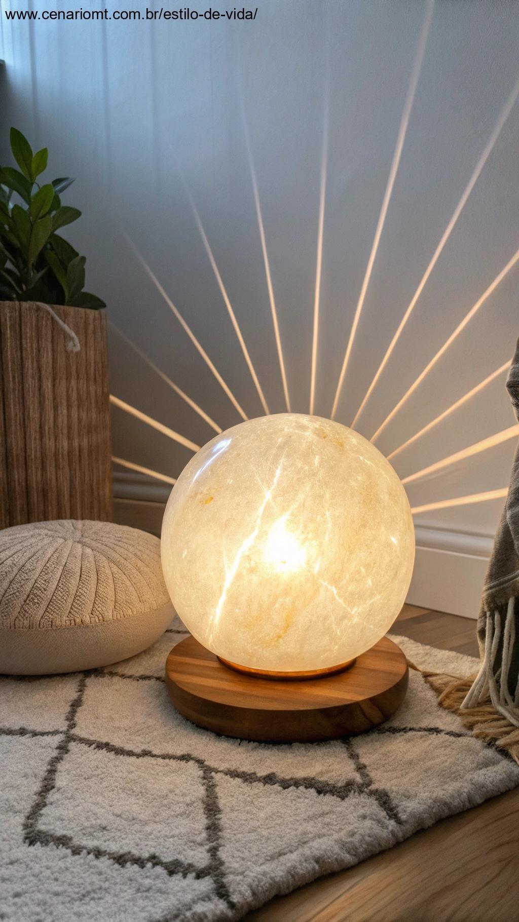 Uma esfera brilhante irradiando luz, representando a energia positiva interior.