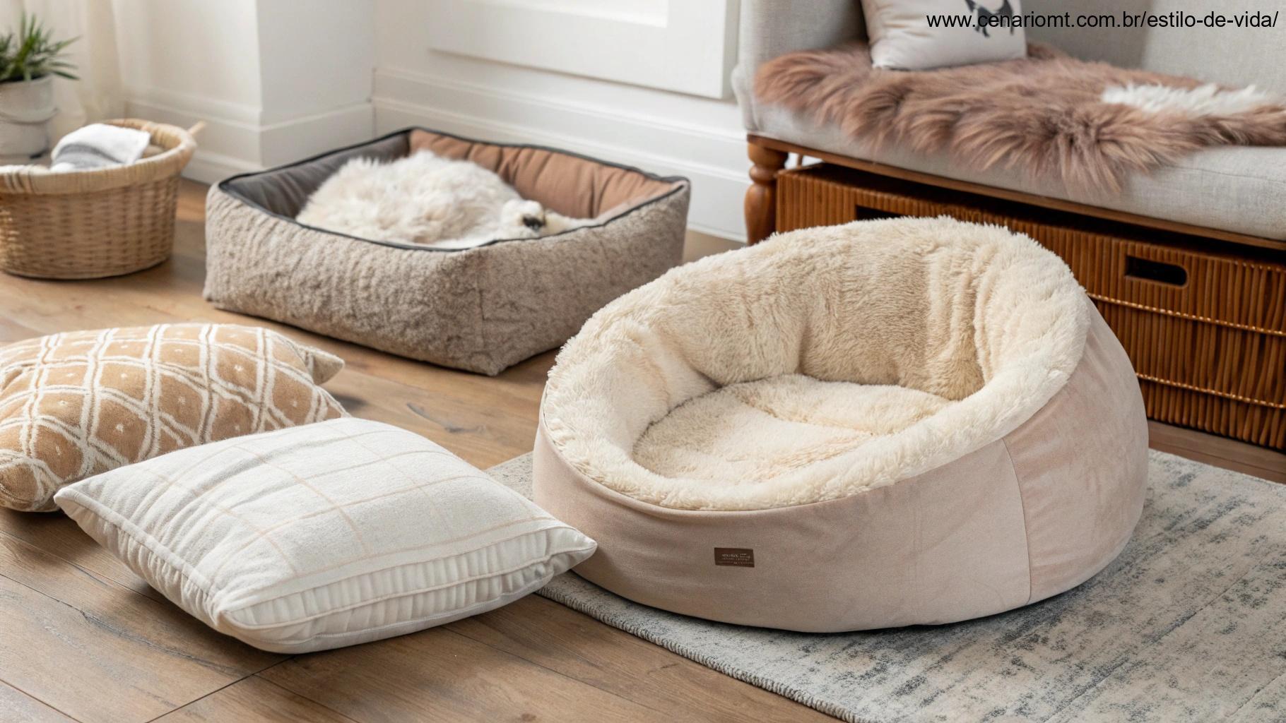 Modelos de camas confortáveis e estilosas para cães.