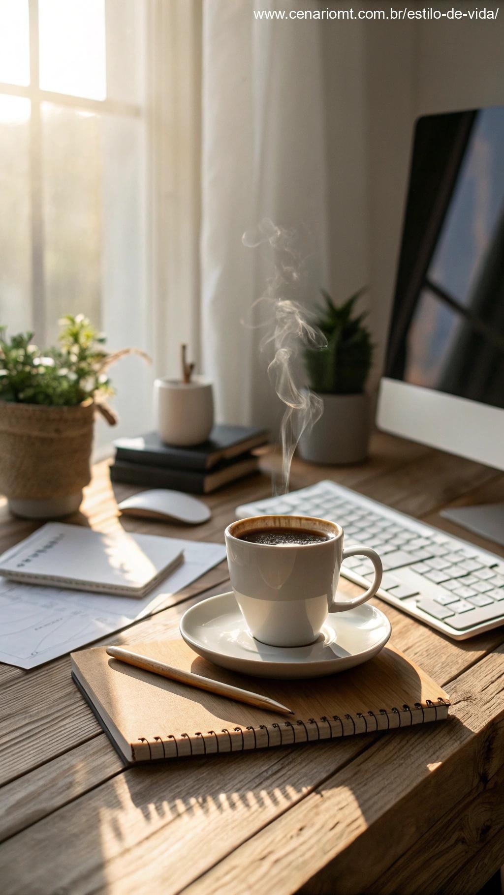 Café quente e ambiente tranquilo para novos recomeços.