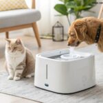 Fonte de água moderna para gatos e cães em um ambiente aconchegante