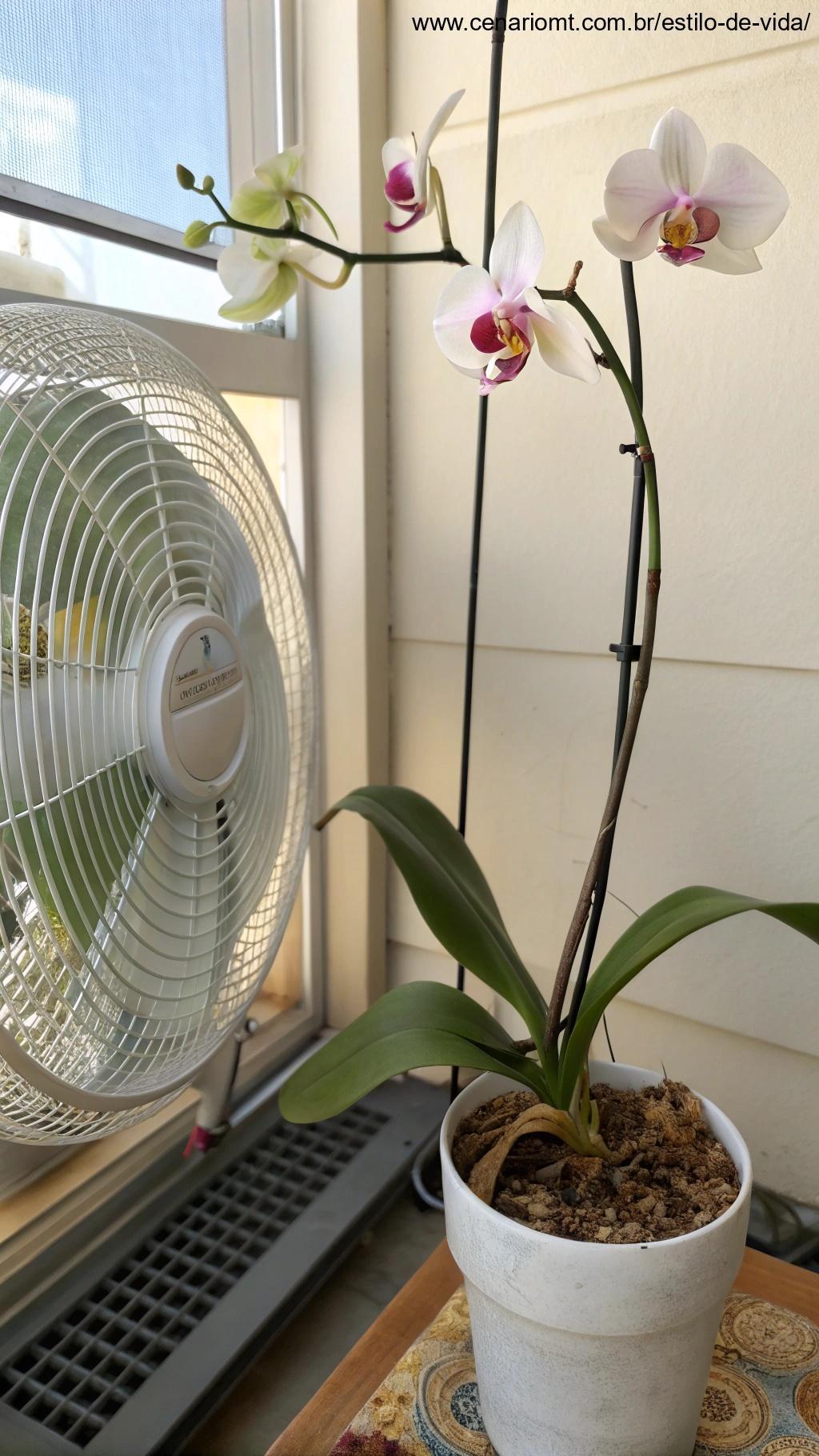 Orquídea em área bem ventilada com brisa suave