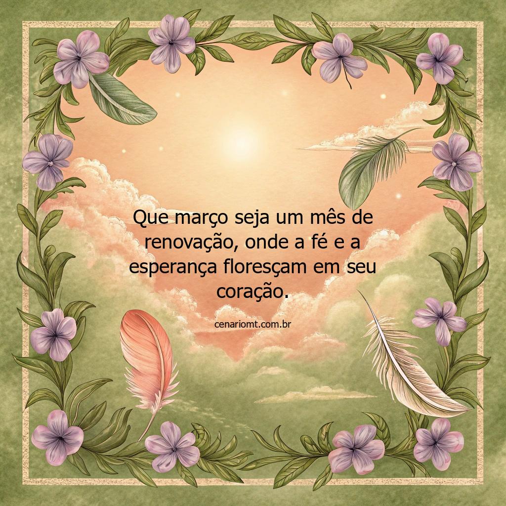 Março chegou trazendo novas oportunidades. Que Deus guie cada passo do seu caminho.