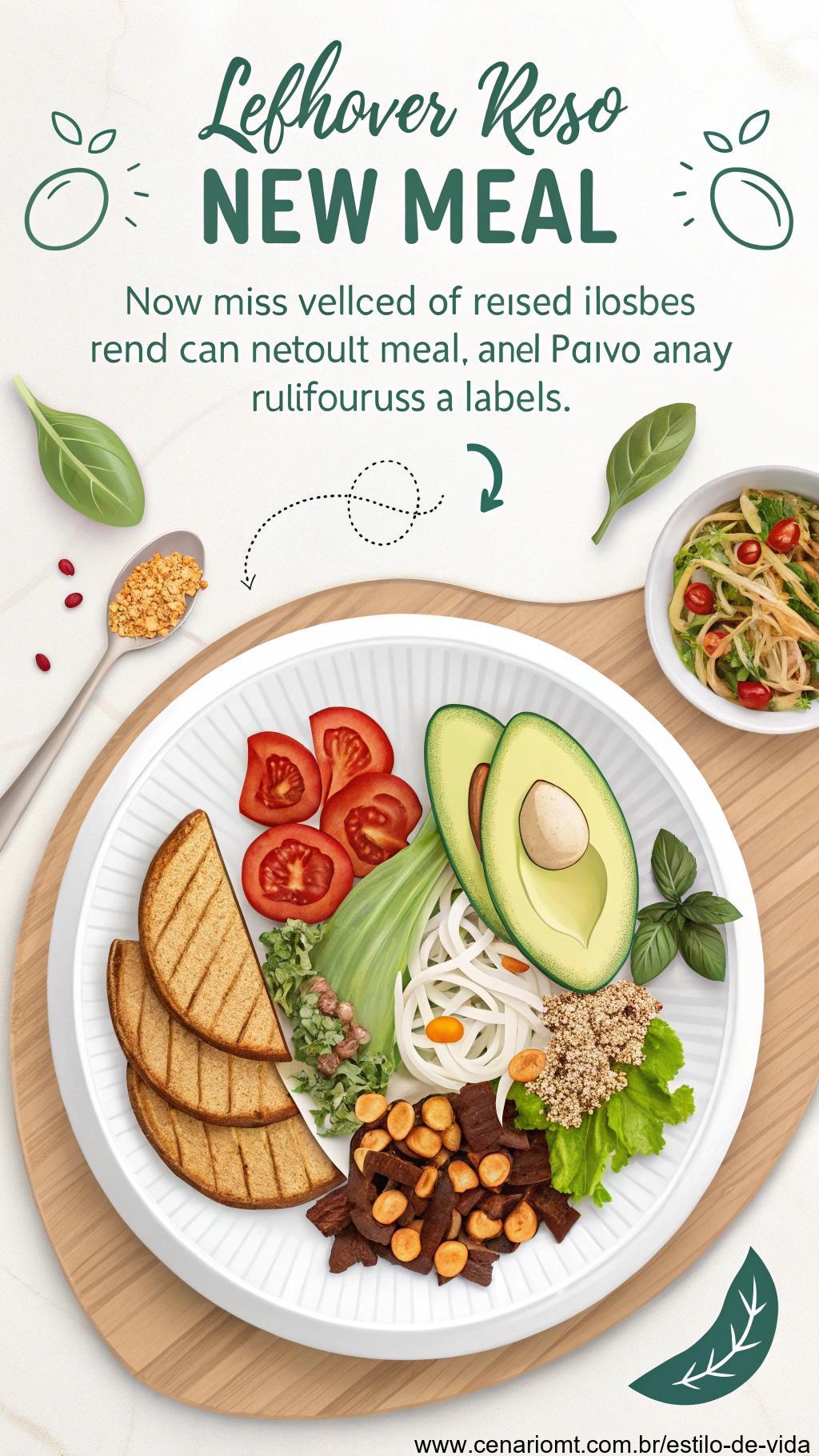 Prato de comida reaproveitada de sobras, criando uma nova refeição.
