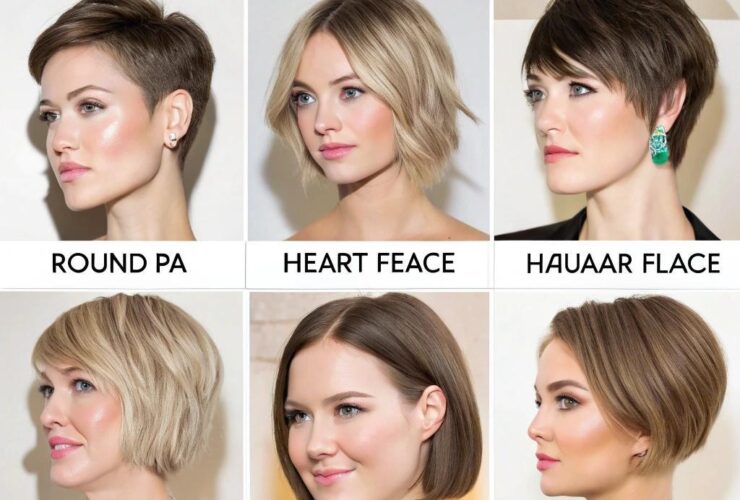 Coleção de cortes de cabelo curtos perfeitos para diferentes tipos de rosto.