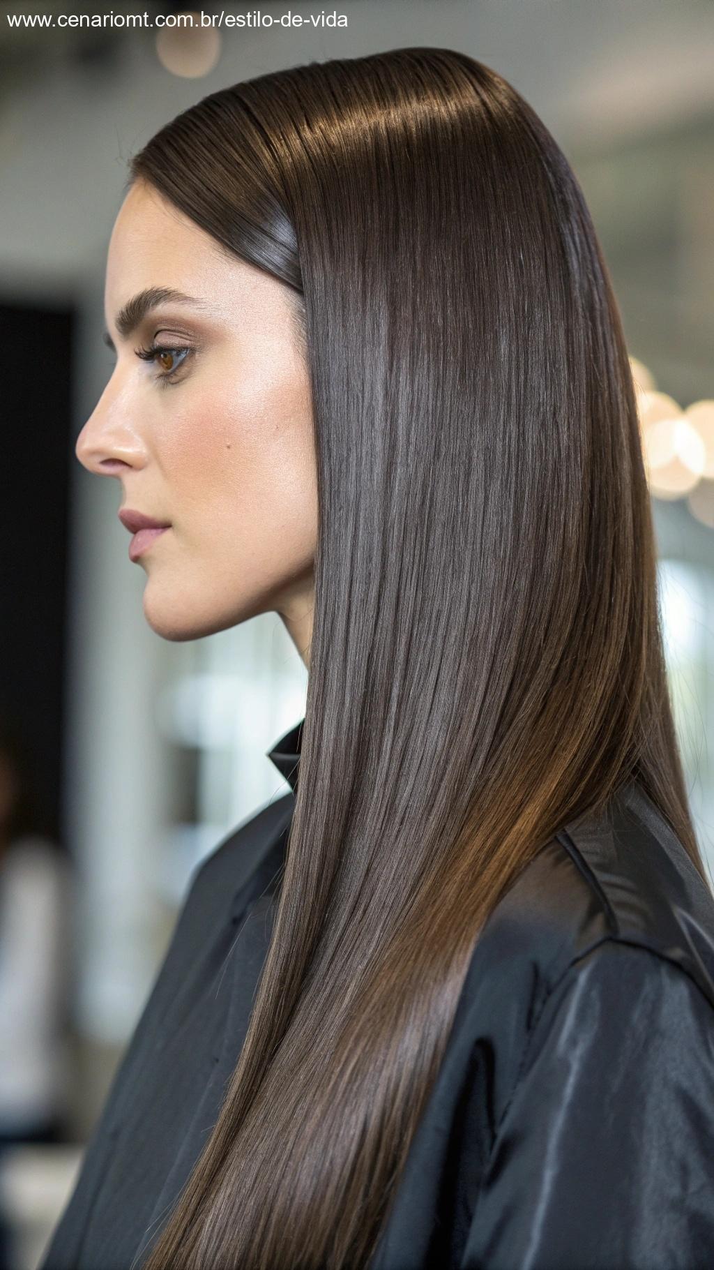 Cabelo liso e polido