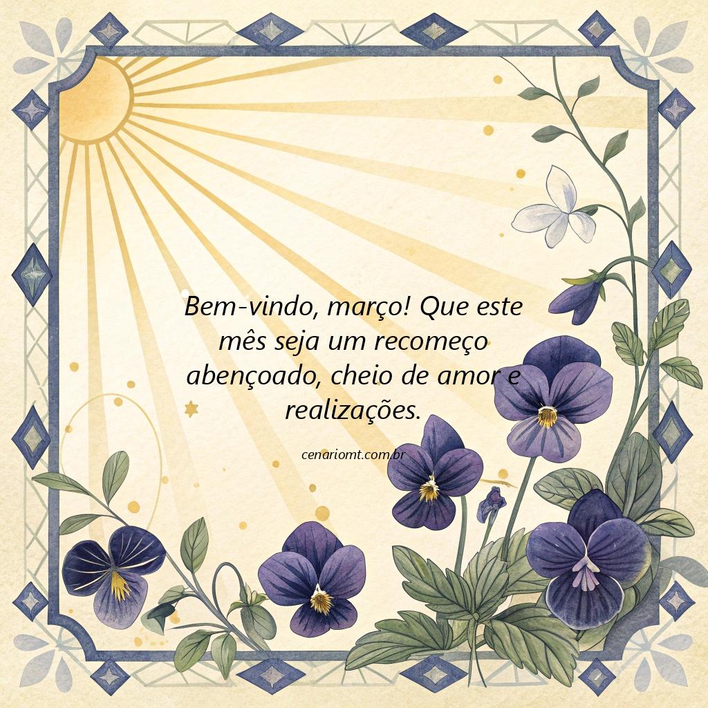 Bem-vindo, março! Que este mês seja marcado pela paz, amor e a graça de Deus em sua vida.