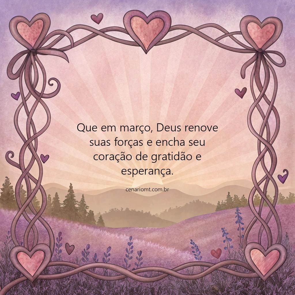 Que março seja um mês de renovação, onde a fé e a esperança floresçam em seu coração.