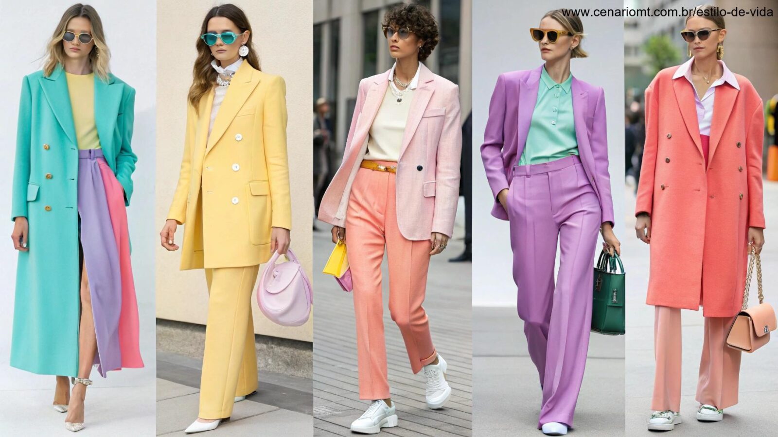 8 combinações de cores estilosas para looks de moda