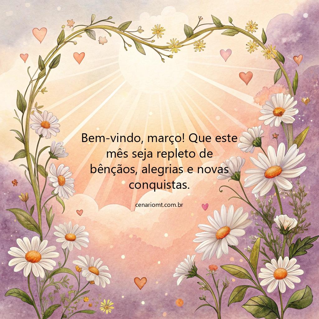Que março traga consigo novas bênçãos e que cada dia seja um motivo para agradecer a Deus.