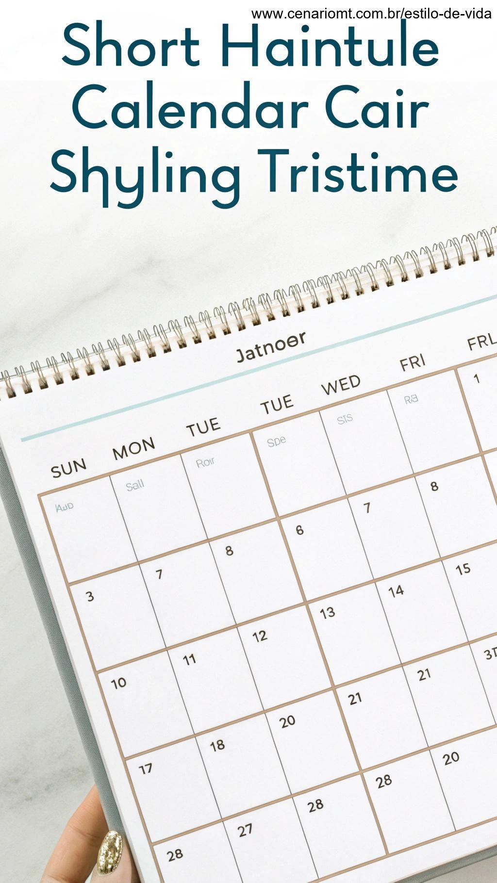 design gráfico mostrando um calendário de manutenção de cortes curtos