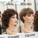 Imagem de estilos de cabelo ideais para diferentes formatos de rosto.