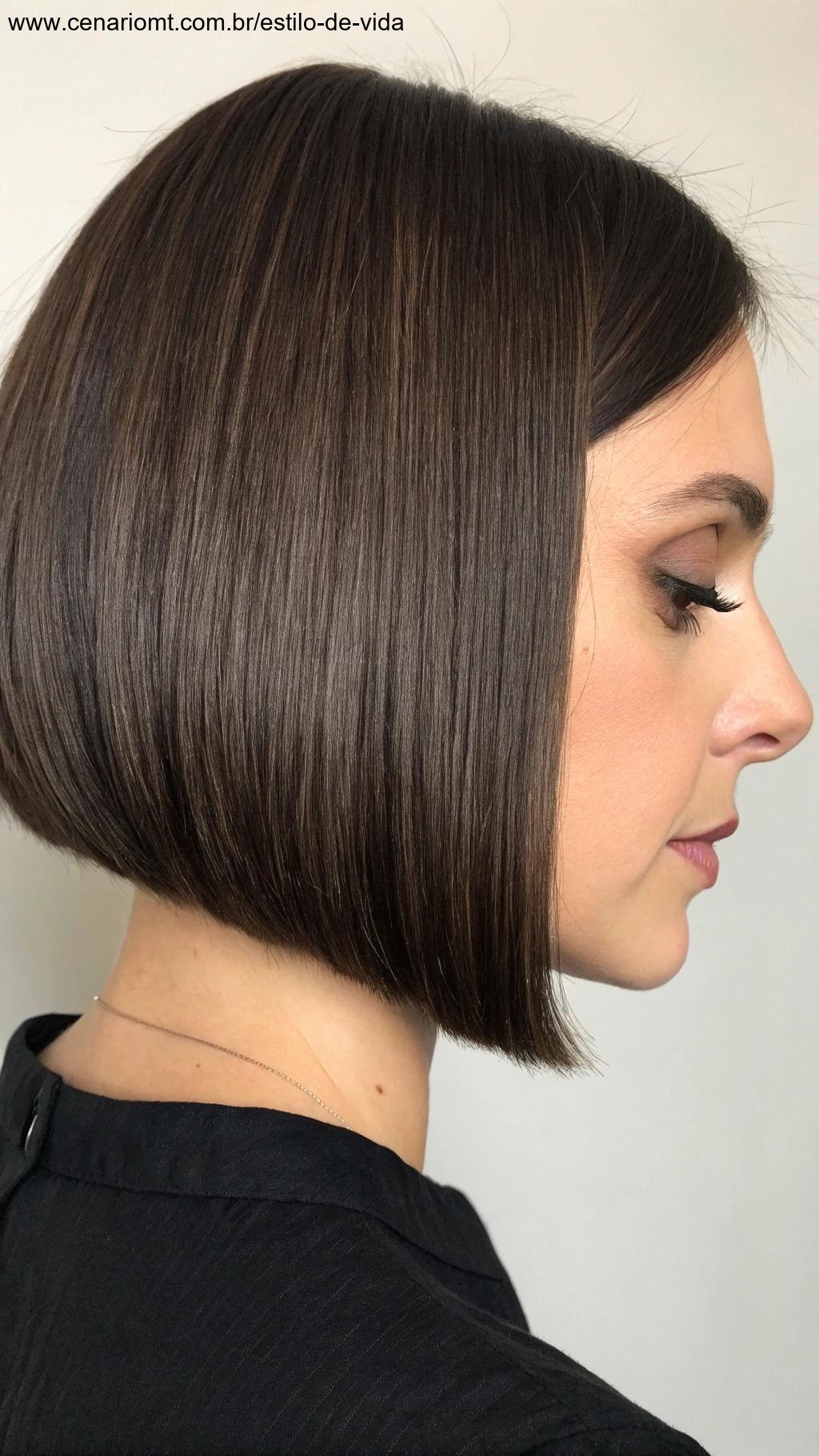 Corte blunt bob com acabamento polido e elegante