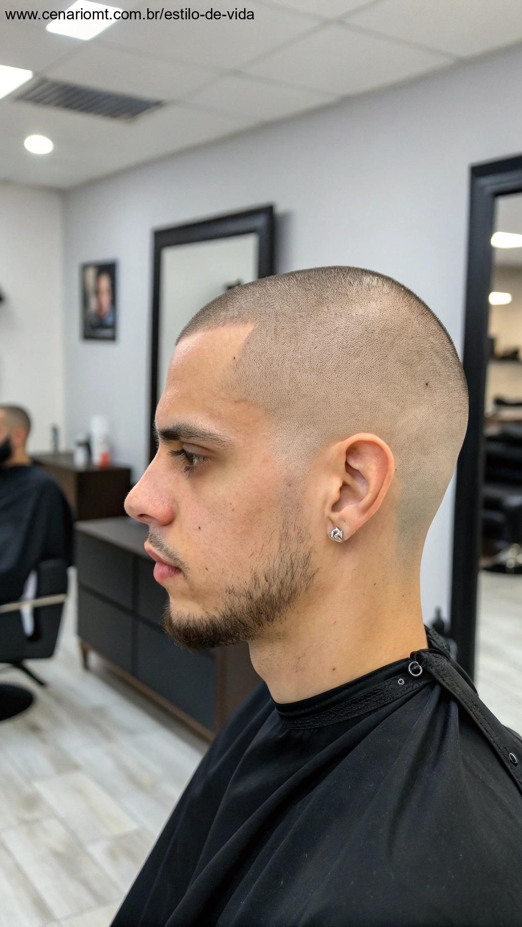 Corte buzz cut masculino simples e prático