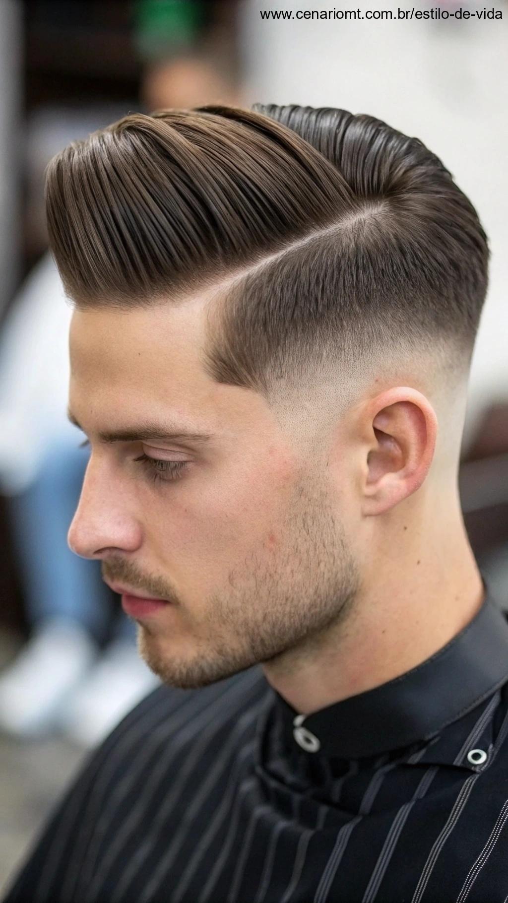 Corte clássico repaginado masculino com acabamento refinado