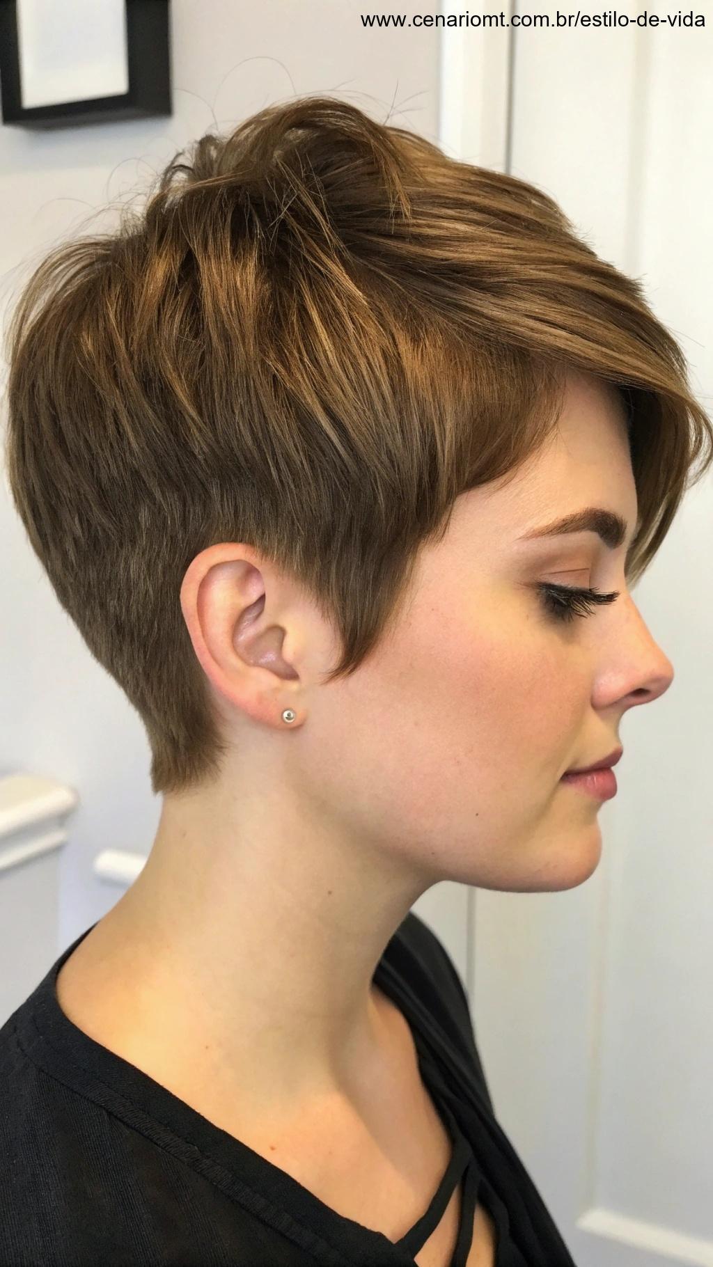 Corte com volume no topo para rostos alongados