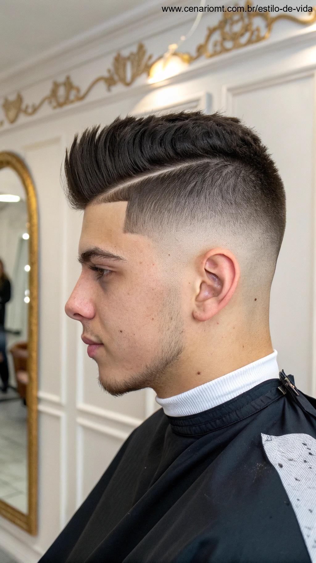 Homem com corte Fade.