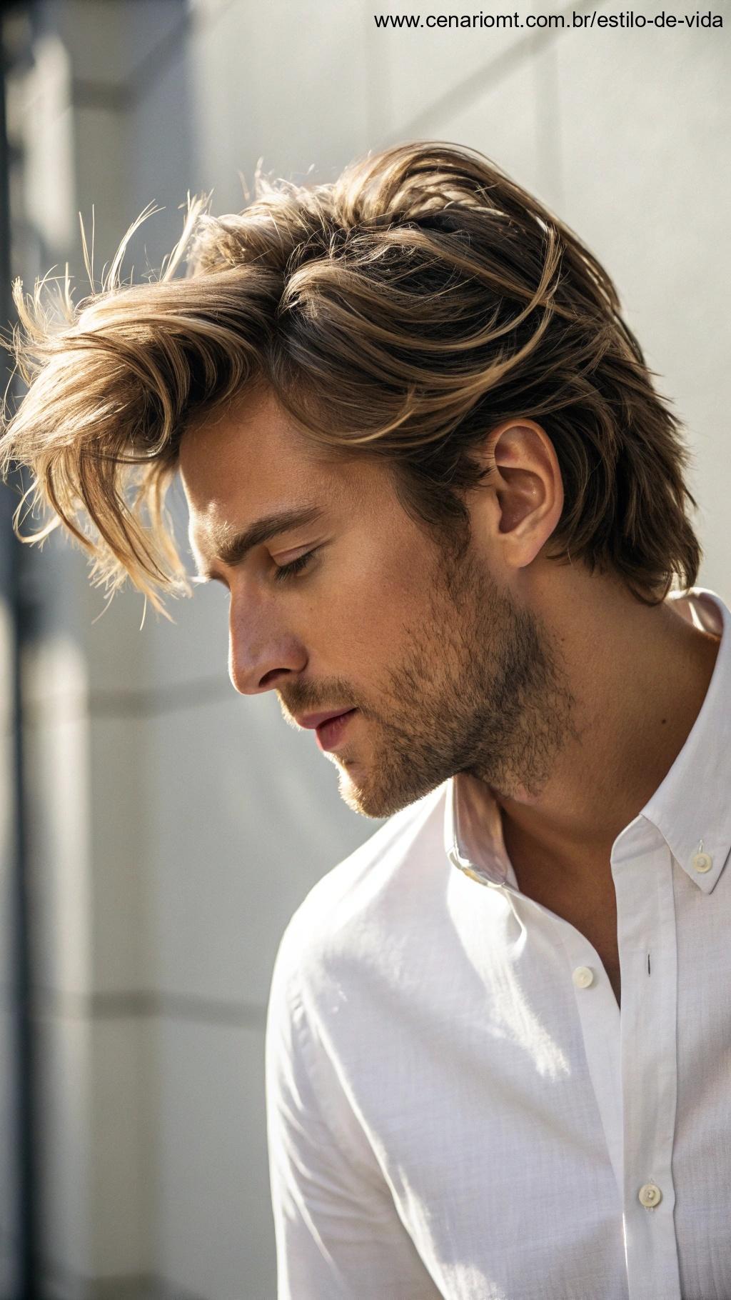 Homem com corte Medium Length versátil e moderno