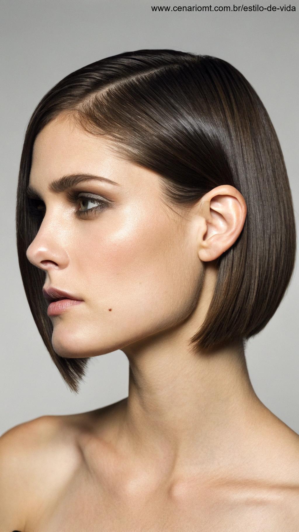 Corte reto para rostos ovais