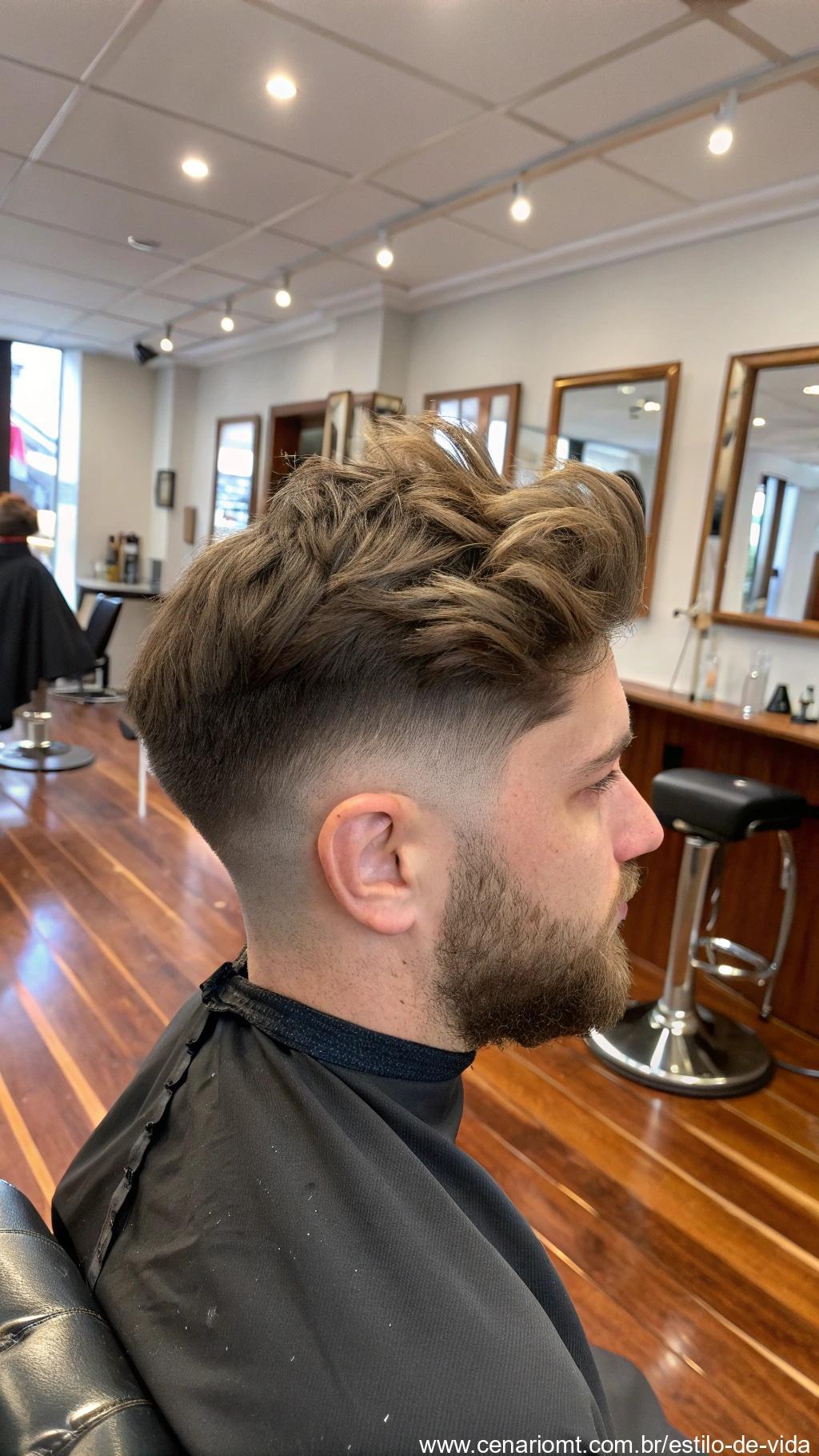 Corte texturizado masculino com volume e movimento