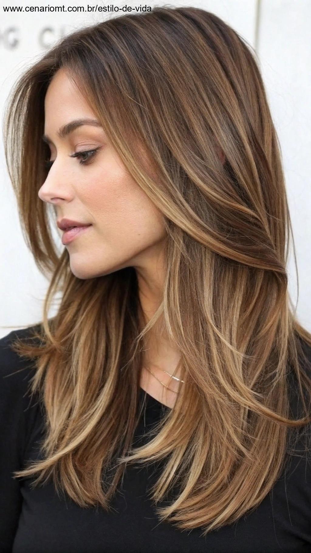 Corte em camadas para rosto longo