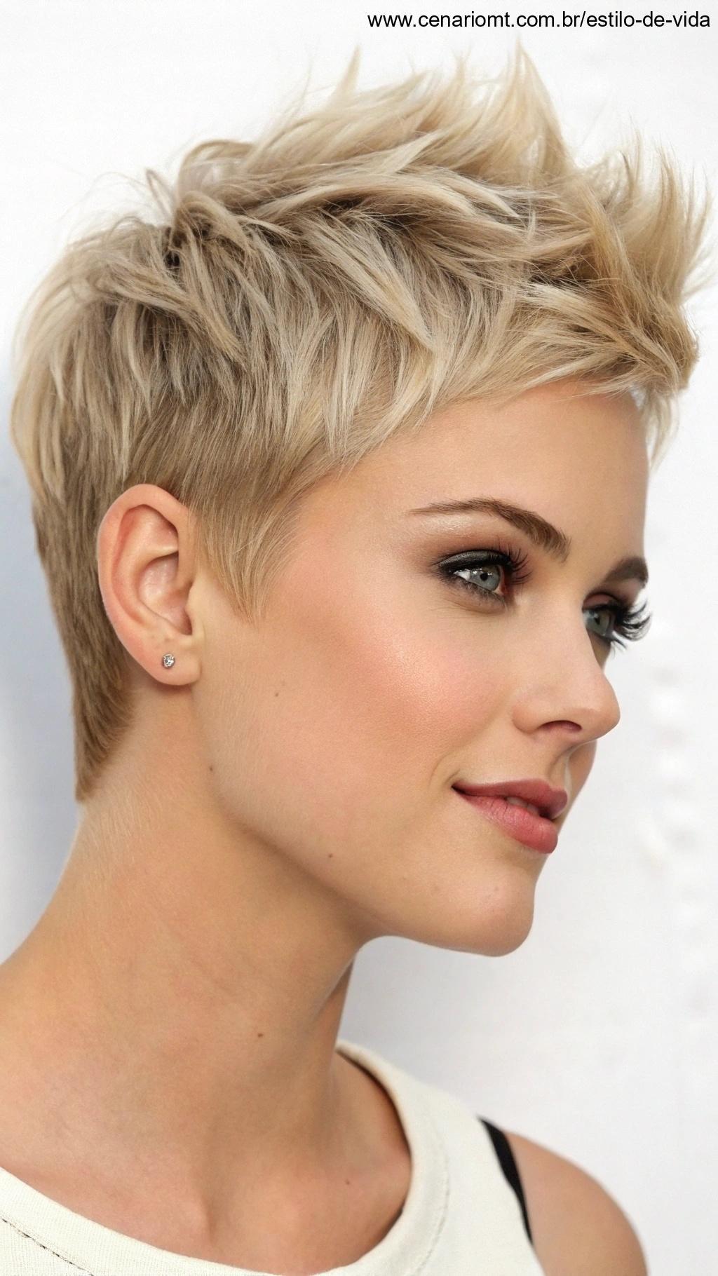 Corte pixie para rosto pequeno