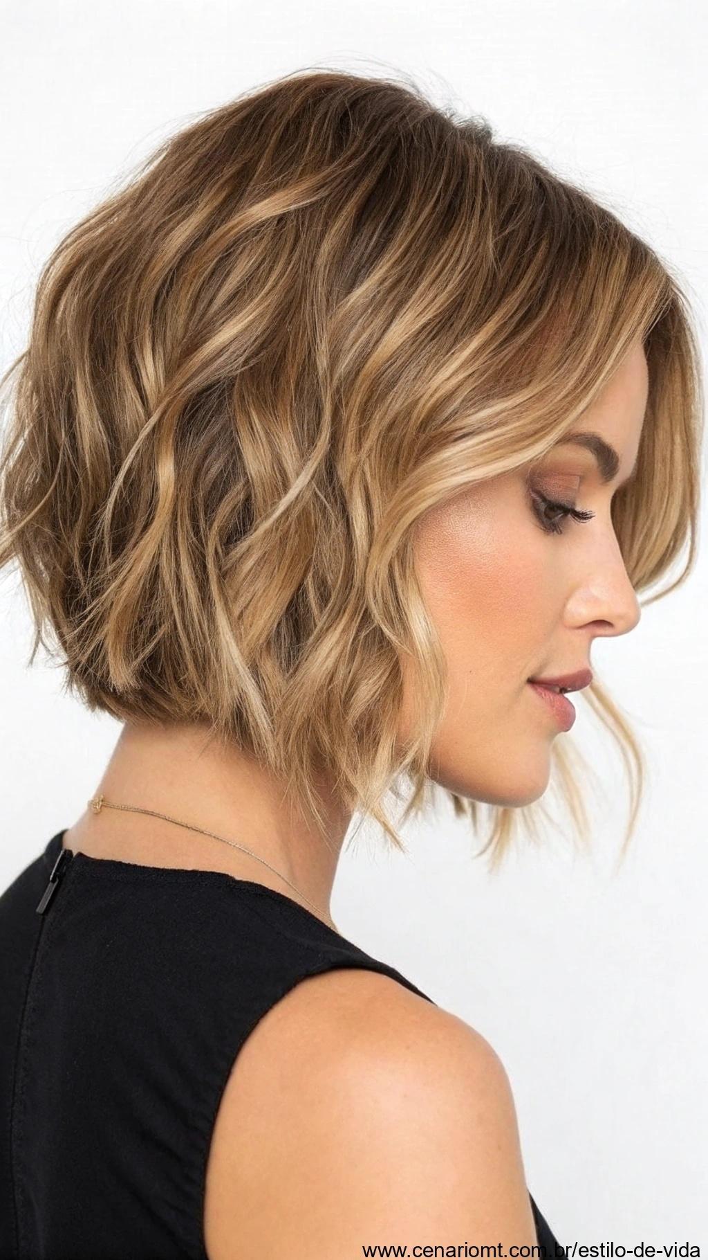 Corte bob para rosto redondo