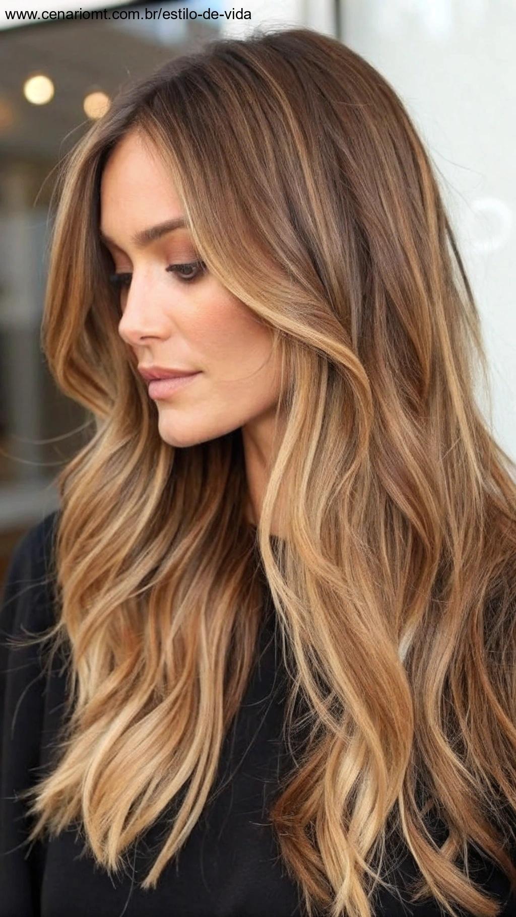 Corte em camadas para rosto triangular