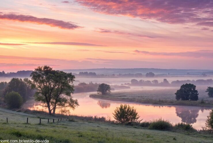 Imagem de amanhecer sereno e tranquilo, simbolizando esperança para a quinta-feira.