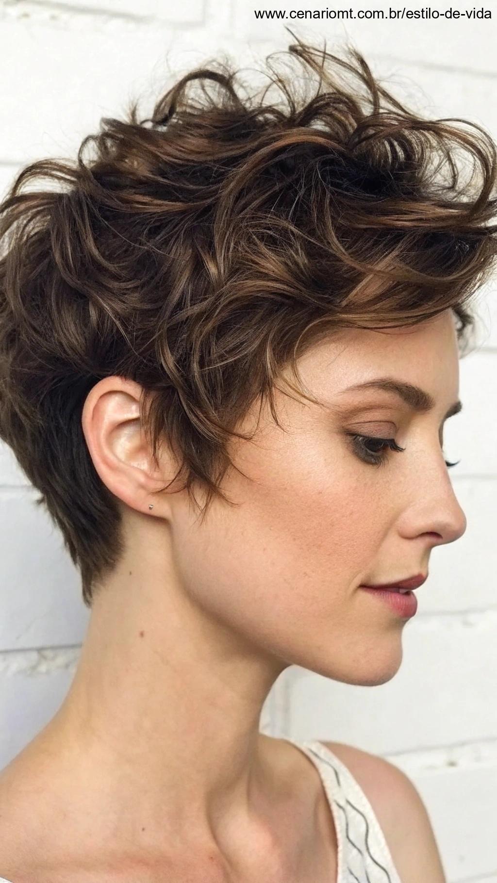 Pixie texturizado com ondas naturais e movimento leve.