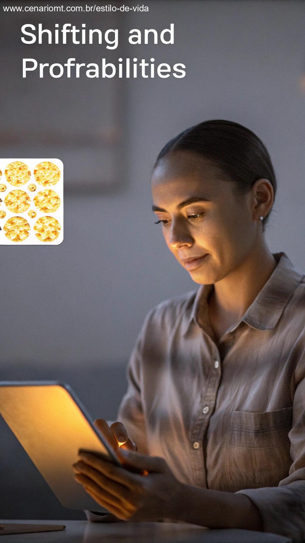 Pessoa focada analisando padrões e probabilidades em uma tela digital.